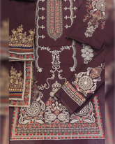 3-PC Unstitched Briza Lawn Aari work | 01